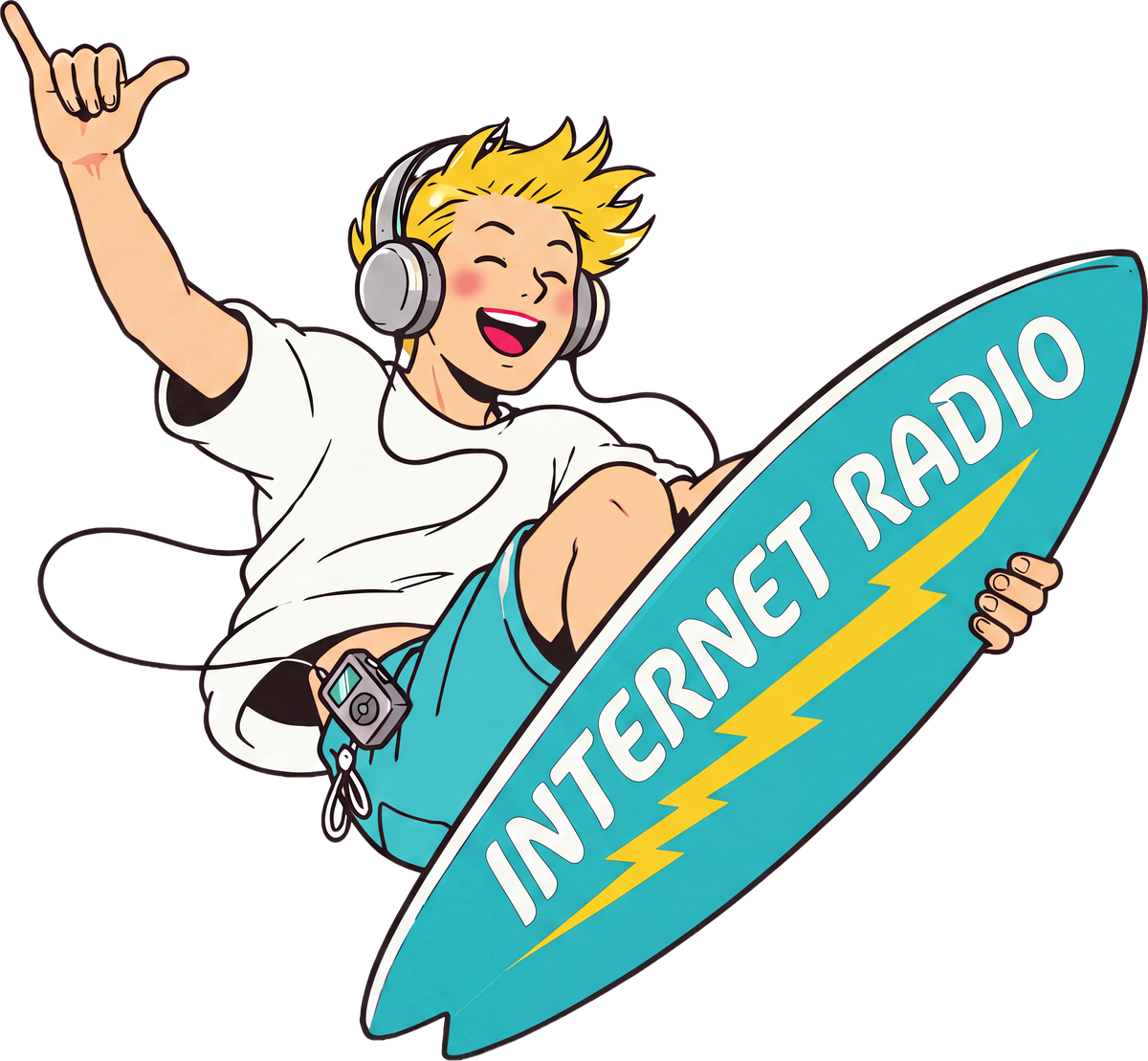 サーフィンをするSHIZUOKA OCEANS RADIOのキャラクター